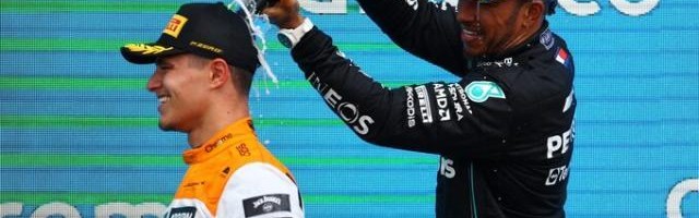 两代英国车手登银石领奖台 汉密尔顿赞迈凯伦赛车